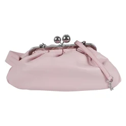 Schwarze Nappa Clutch Tasche mit Boules