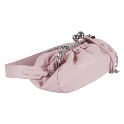 Schwarze Nappa Clutch Tasche mit Boules