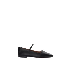 Schwarze Nappa Mary Jane Ballerinas