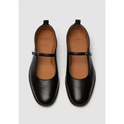 Schwarze Nappaleder Ballerina Flats