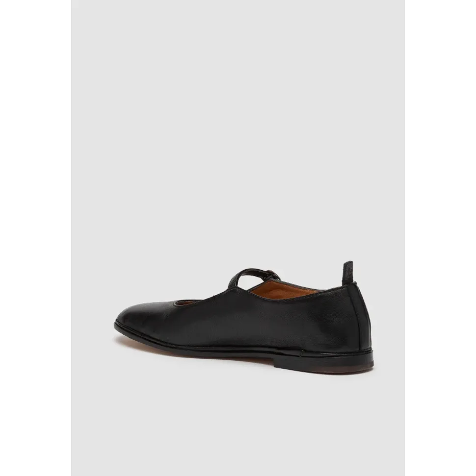 Schwarze Nappaleder Ballerina Flats