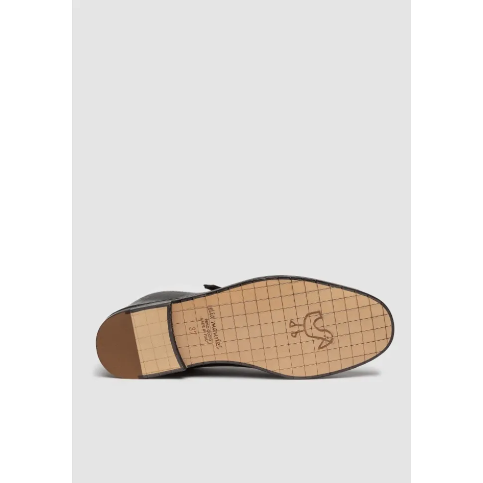 Schwarze Nappaleder Ballerina Flats