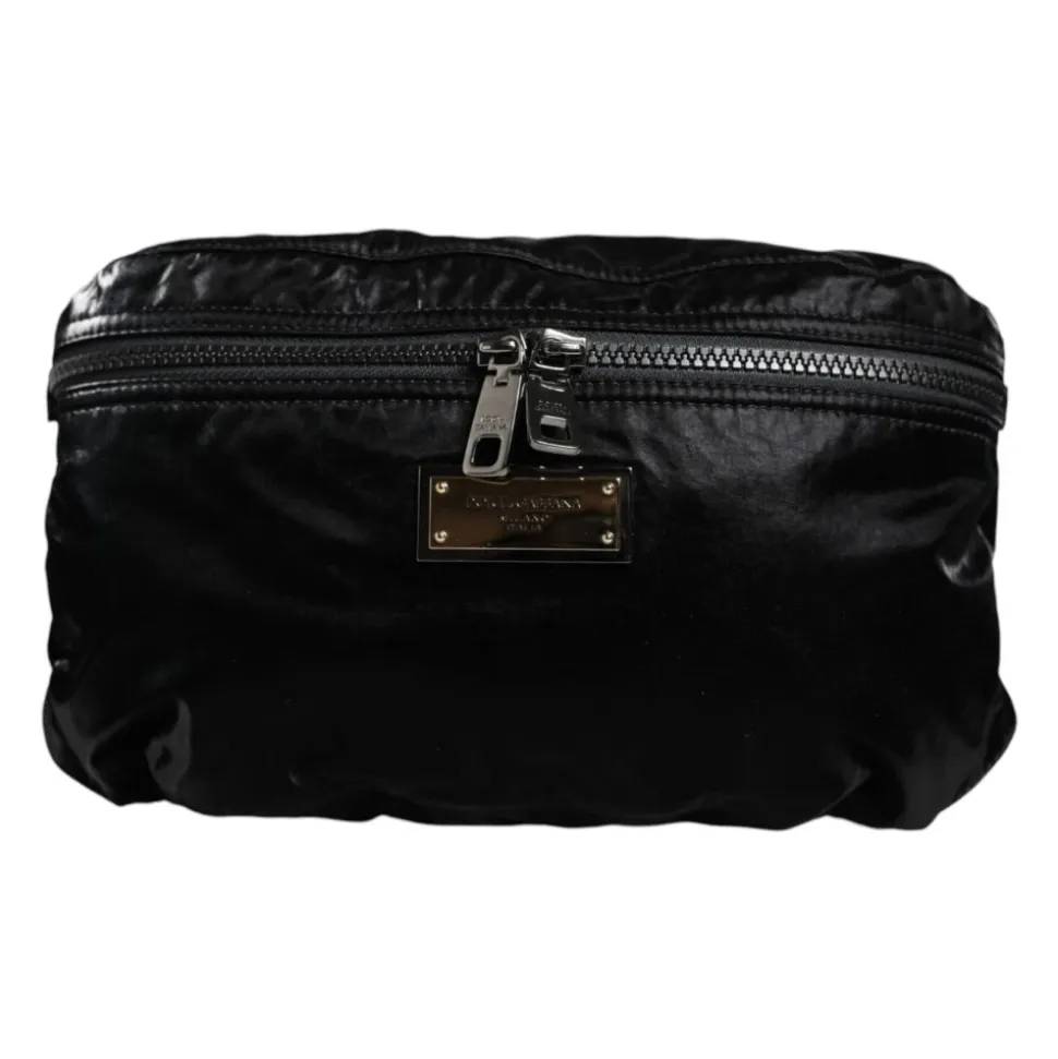 Schwarze Nylon Gürtel Fanny Pack