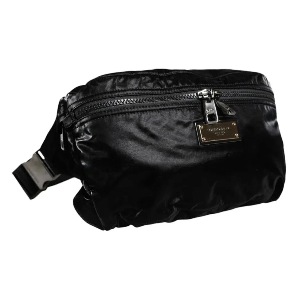 Schwarze Nylon Gürtel Fanny Pack