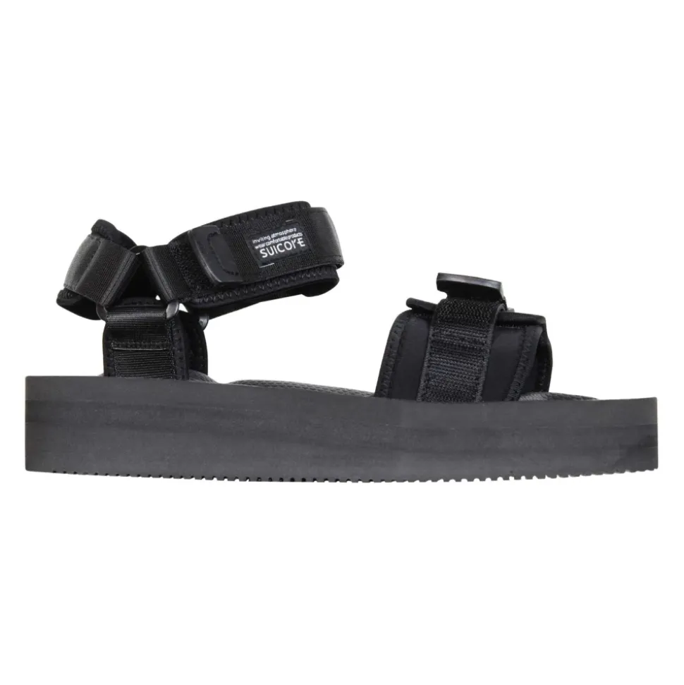 Schwarze Nylon-Sandalen mit Klettverschluss