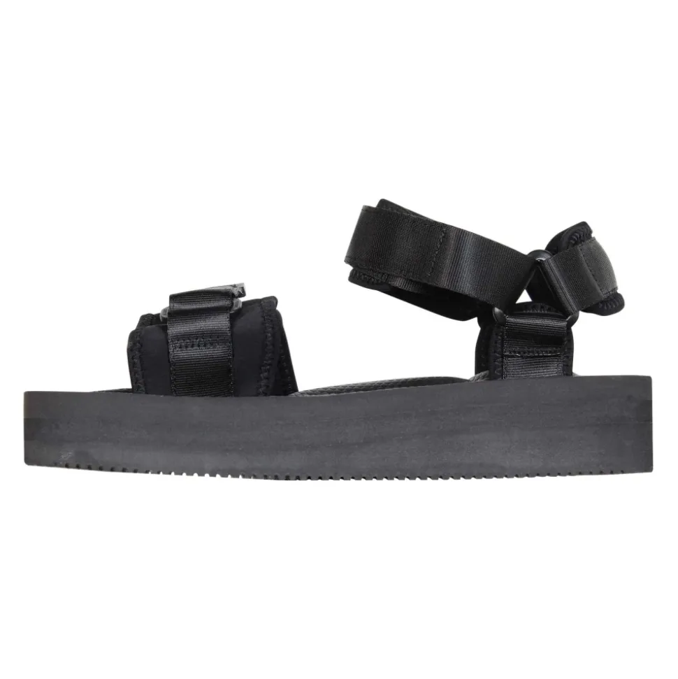 Schwarze Nylon-Sandalen mit Klettverschluss