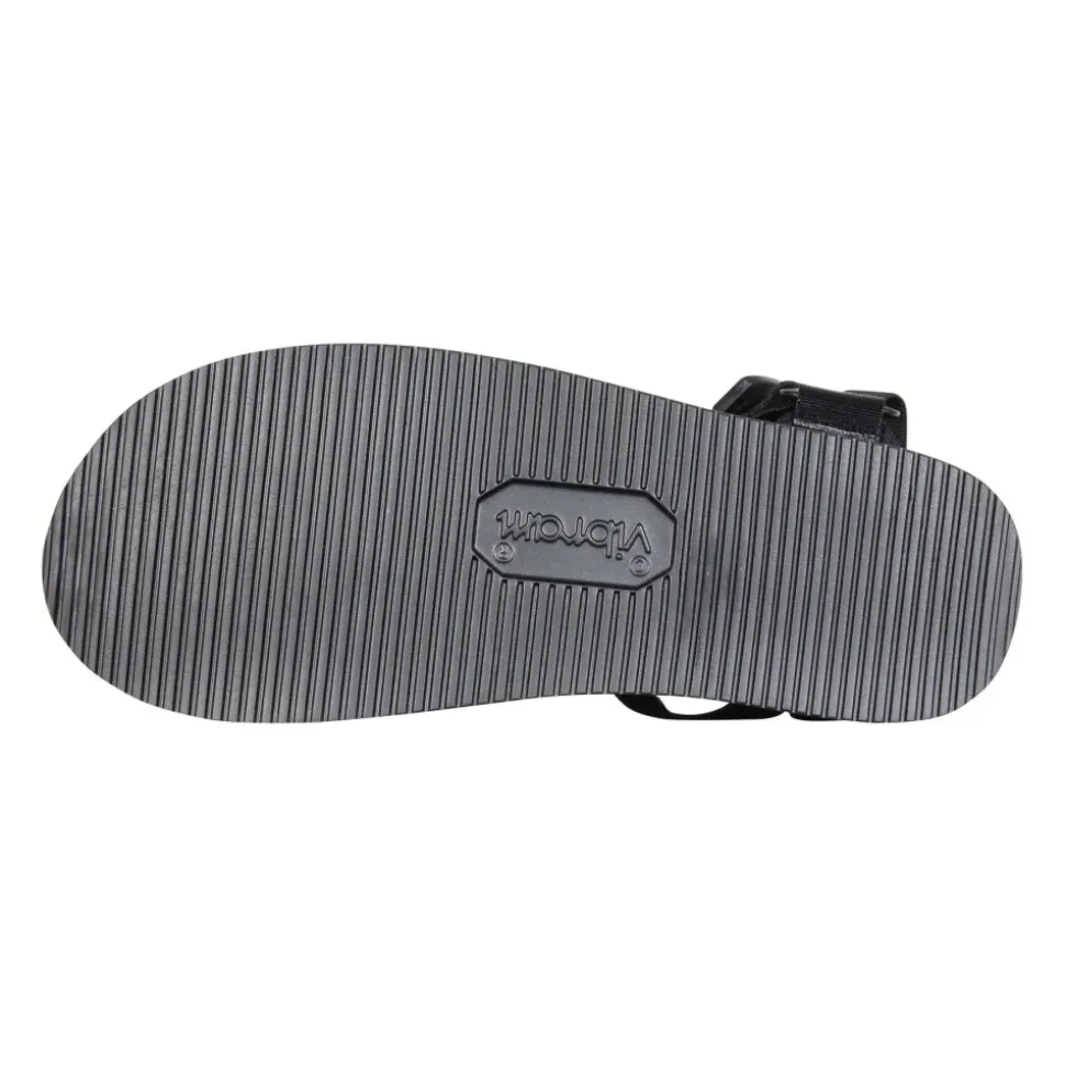 Schwarze Nylon-Sandalen mit Klettverschluss