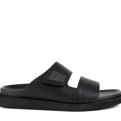 Schwarze offene Freizeit-Slipper