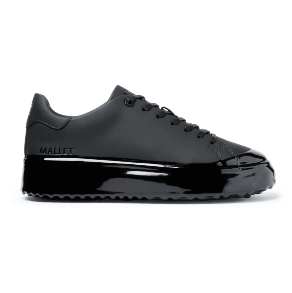 Schwarze Out Dip Ledersneaker