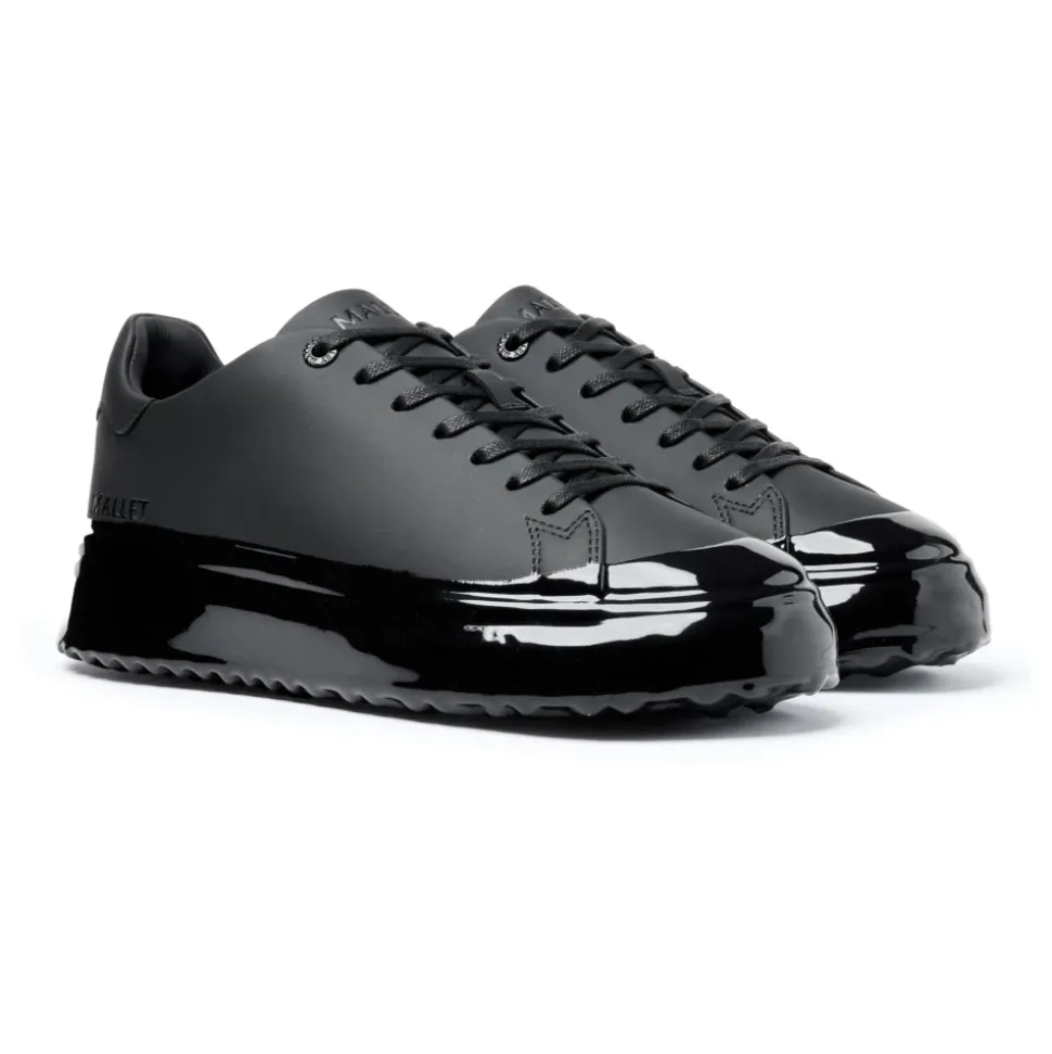 Schwarze Out Dip Ledersneaker