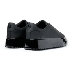 Schwarze Out Dip Ledersneaker