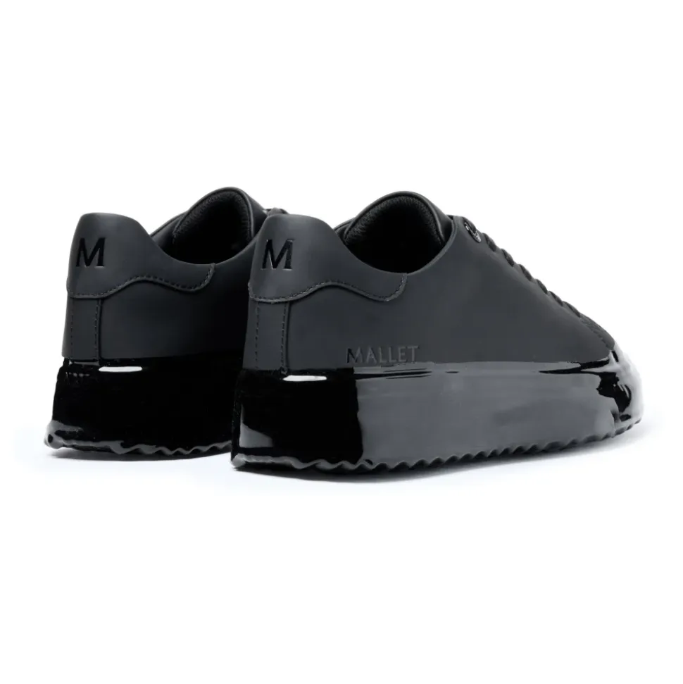 Schwarze Out Dip Ledersneaker