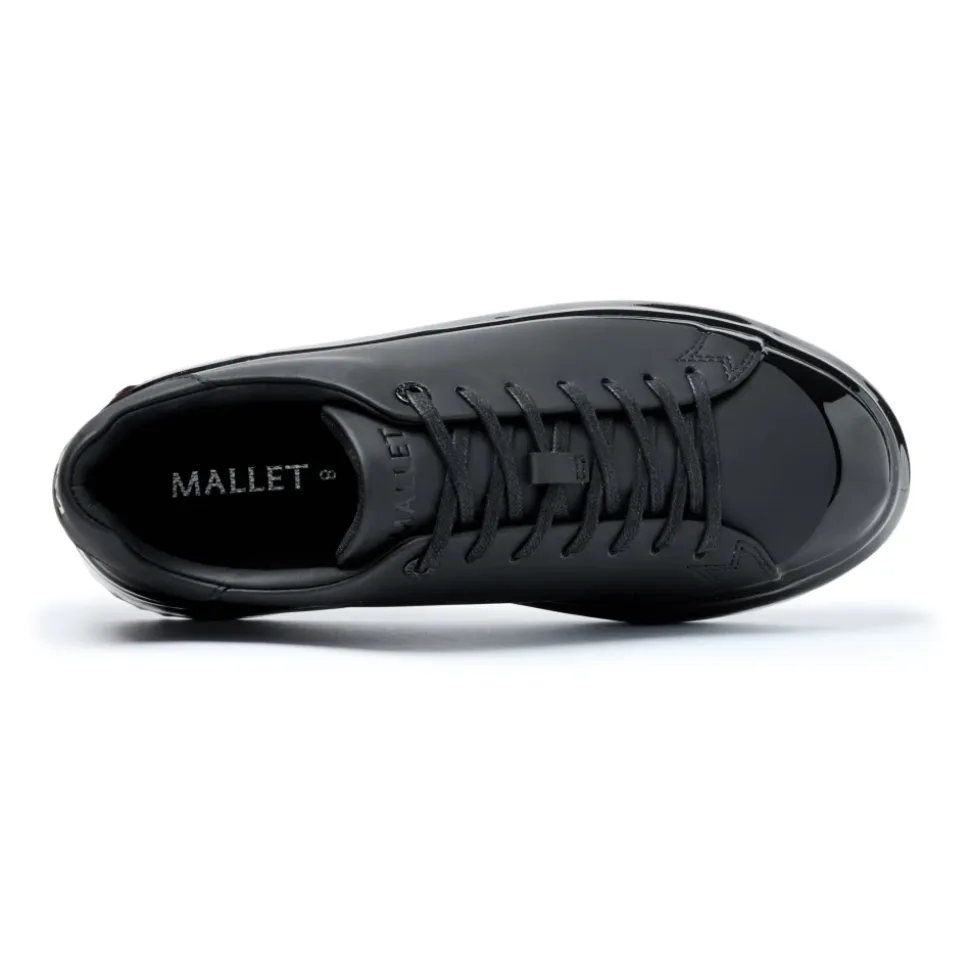 Schwarze Out Dip Ledersneaker
