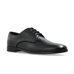 Schwarze Oxford-Schuhe aus Leder mit mandelförmiger Spitze