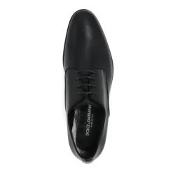 Schwarze Oxford-Schuhe aus Leder mit mandelförmiger Spitze