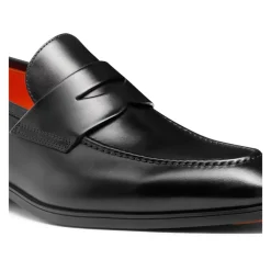 Schwarze Penny Loafer aus Leder