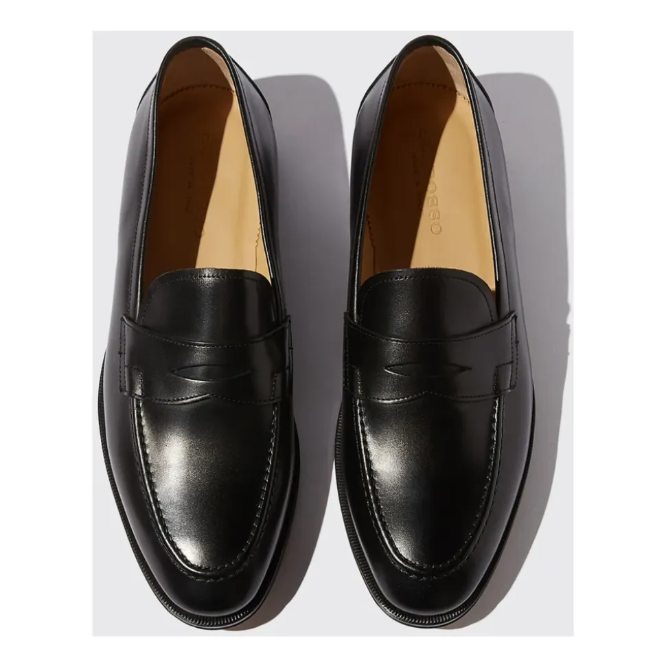 Schwarze Penny Loafers