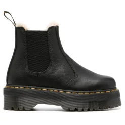 Schwarze Quad Platform Chelsea Stiefel