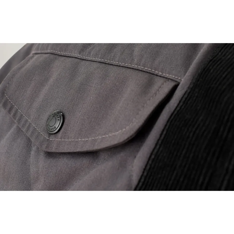 Schwarze Range Jacke mit Schaffellbesatz