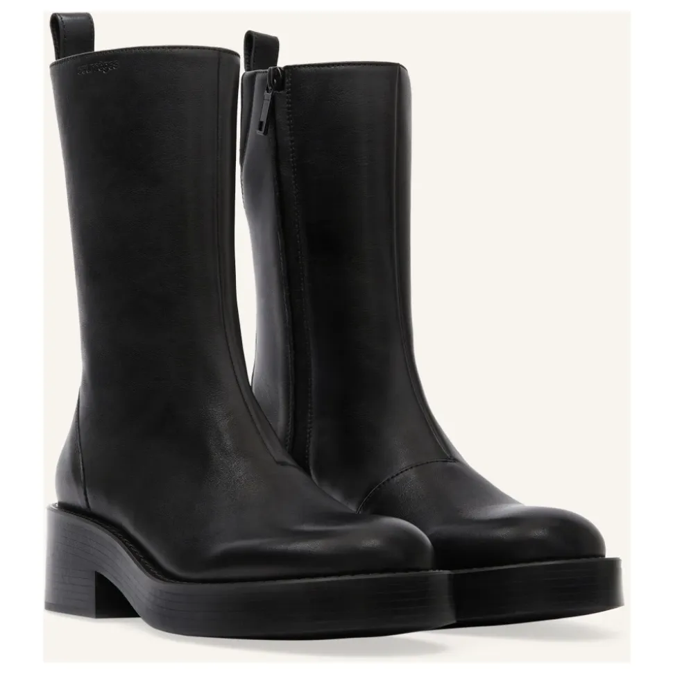 Schwarze Rider Stiefel mit runder Spitze