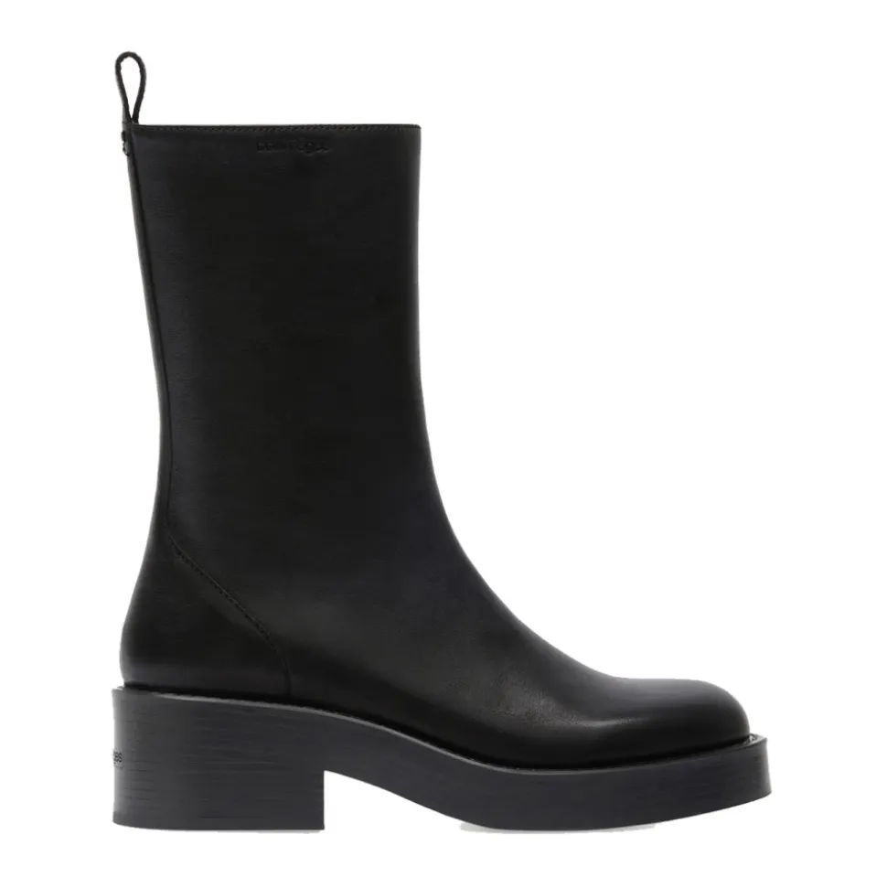Schwarze Rider Stiefel mit runder Spitze