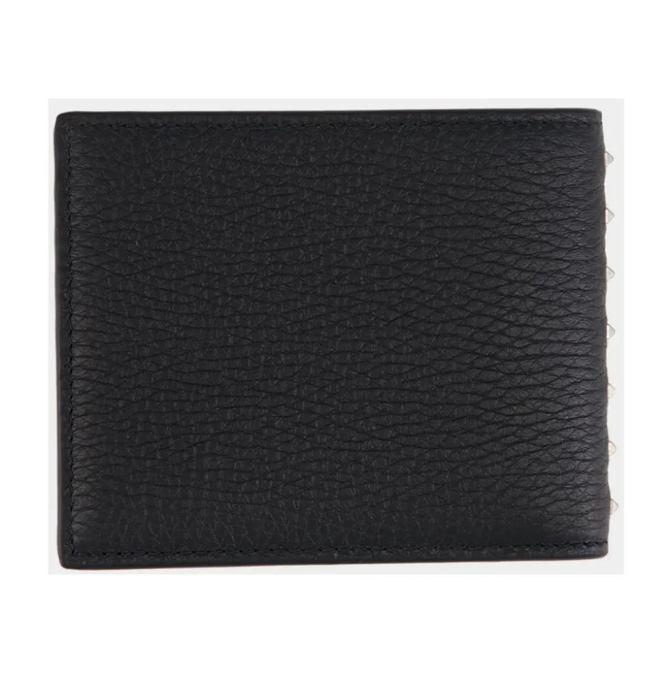 Schwarze Rockstud Leder Geldbörse