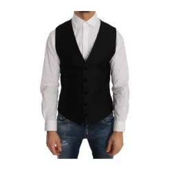Schwarze Samt Circle Polka Dot Weste