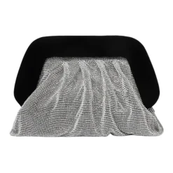 Schwarze Samt-Clutch mit Strass