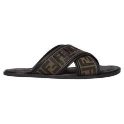 Schwarze Sandalen mit FF-Motiv