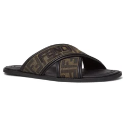 Schwarze Sandalen mit FF-Motiv