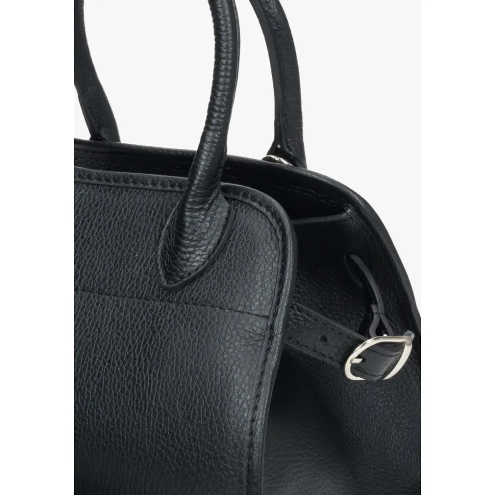 Schwarze Satchel Handtasche
