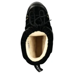 Schwarze Schneestiefel mit Schnürsenkeln