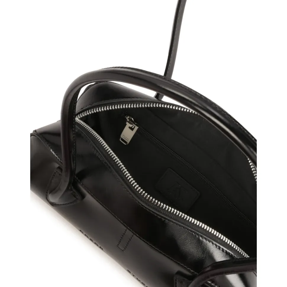 Schwarze Schultertasche mit länglicher Form