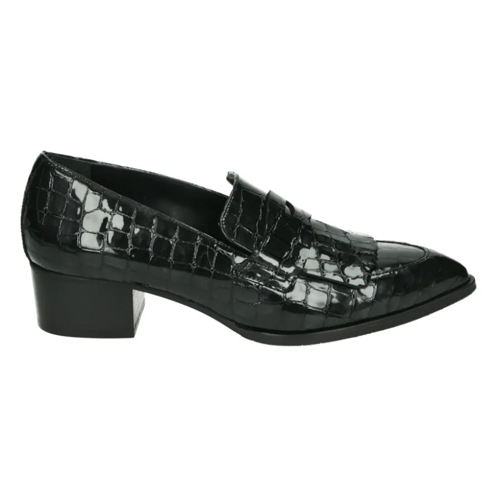 Schwarze Slip-Ons mit Gummisohle