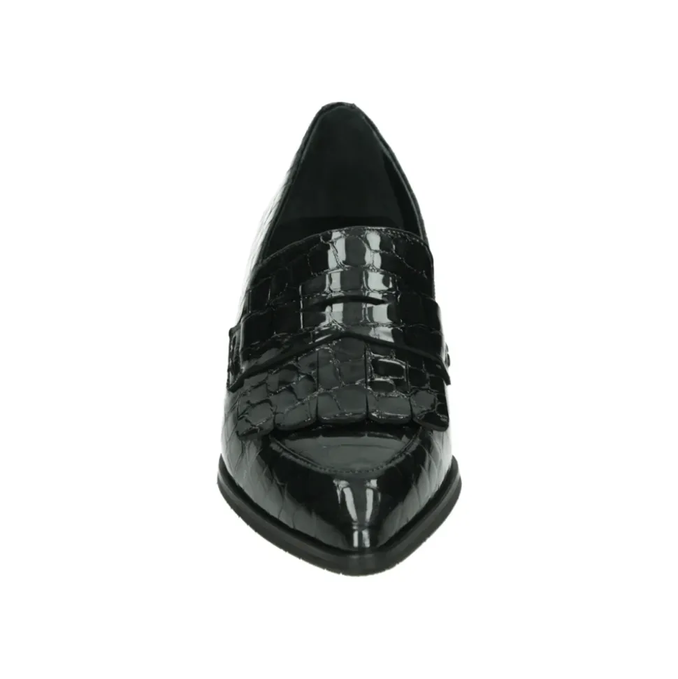 Schwarze Slip-Ons mit Gummisohle