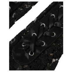 Schwarze Spitzen Ellenbogenlange Handschuhe