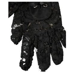 Schwarze Spitzen Ellenbogenlange Handschuhe