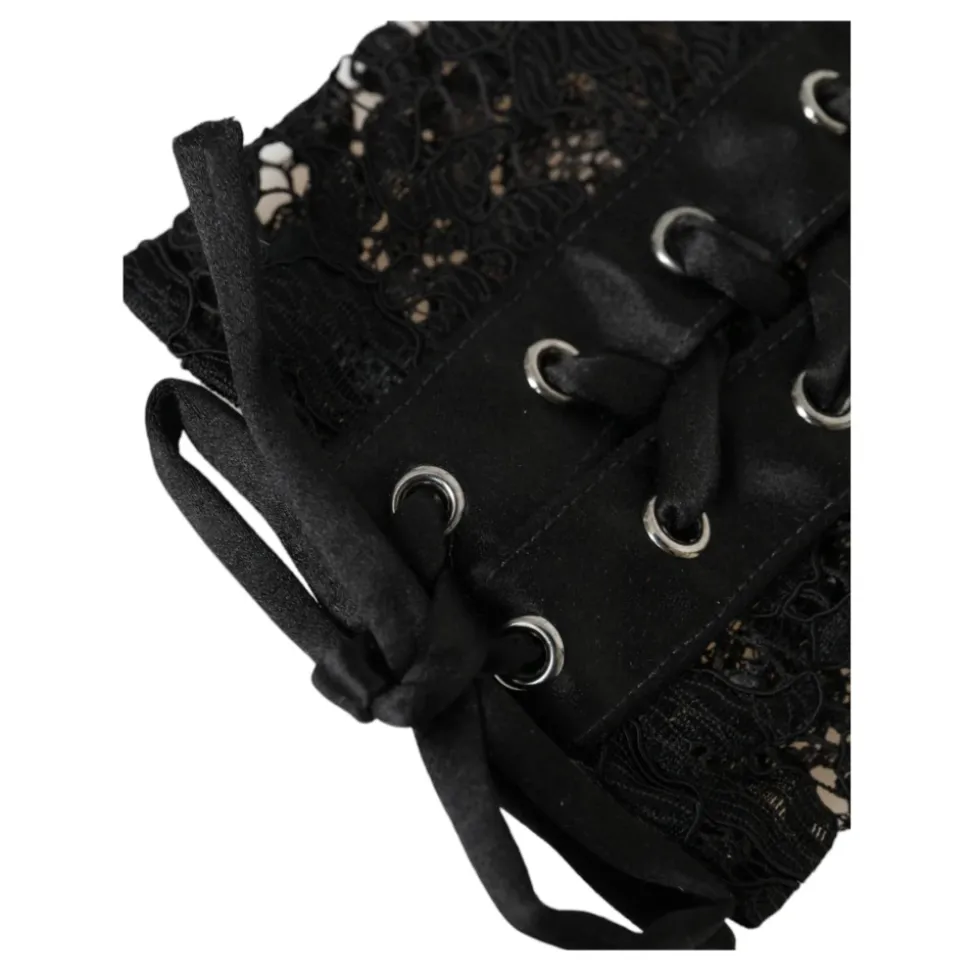 Schwarze Spitzen Ellenbogenlange Handschuhe