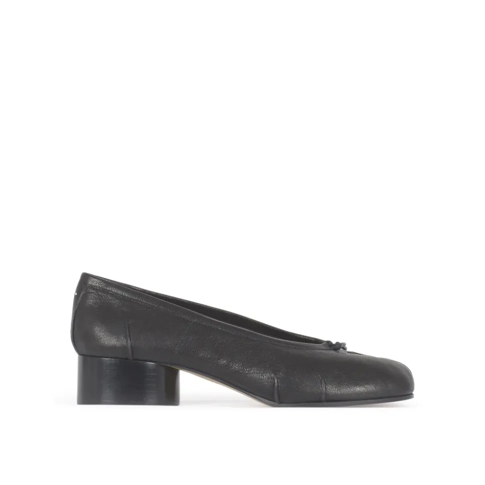 Schwarze Tabi Ballerina Flache Schuhe