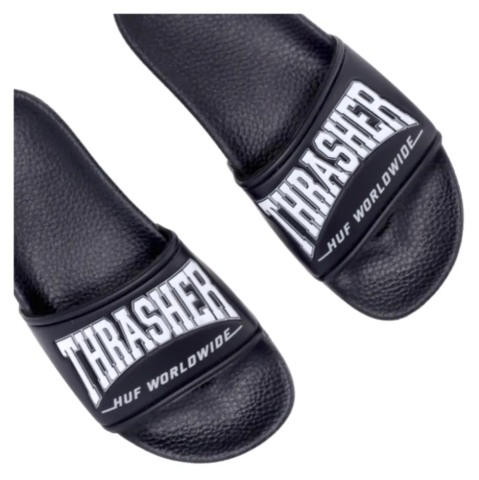 Schwarze Thrasher Slider Herren Hausschuhe