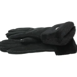 Schwarze Turn Cuff Handschuhe