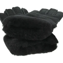 Schwarze Turn Cuff Handschuhe