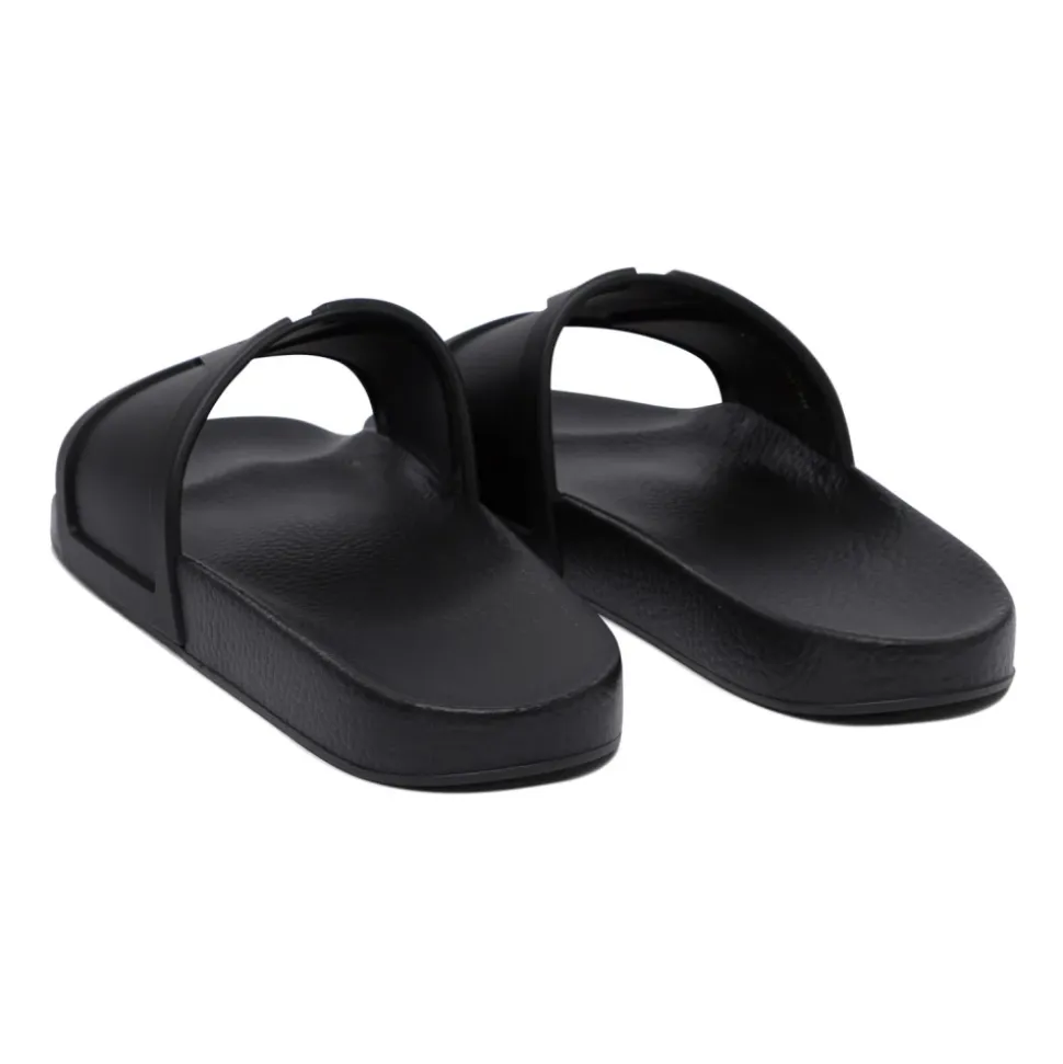 Schwarze Vlogo Slides Sandalen