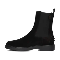 Schwarze Wildleder Chelsea Stiefel