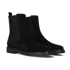 Schwarze Wildleder Chelsea Stiefel