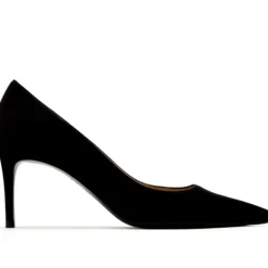 Schwarze Wildleder Pumps mit Spitzer Zehenpartie