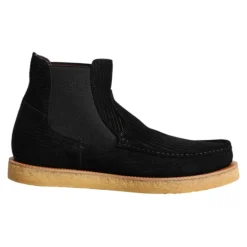 Schwarze Wildleder Slip On Stiefeletten