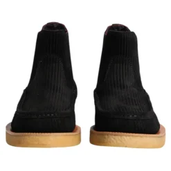 Schwarze Wildleder Slip On Stiefeletten