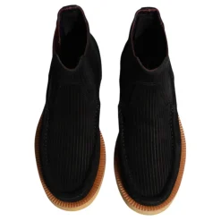 Schwarze Wildleder Slip On Stiefeletten