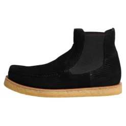 Schwarze Wildleder Slip On Stiefeletten